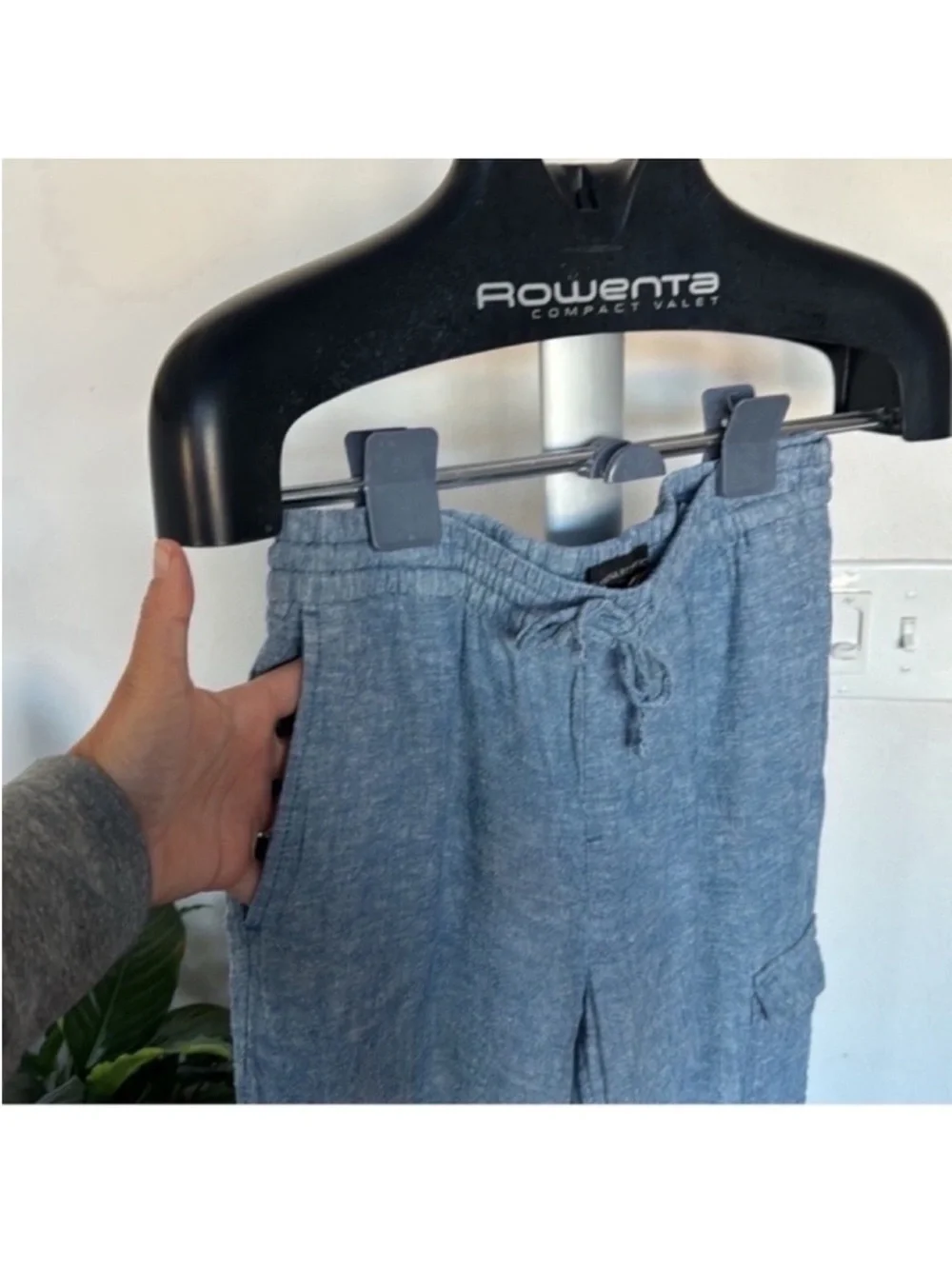 Banana Republic Linen Blend Cargo Style Joggers/pants Sz S Petite Blue